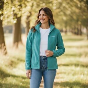 Columbia Turquoise Fleece Jacket